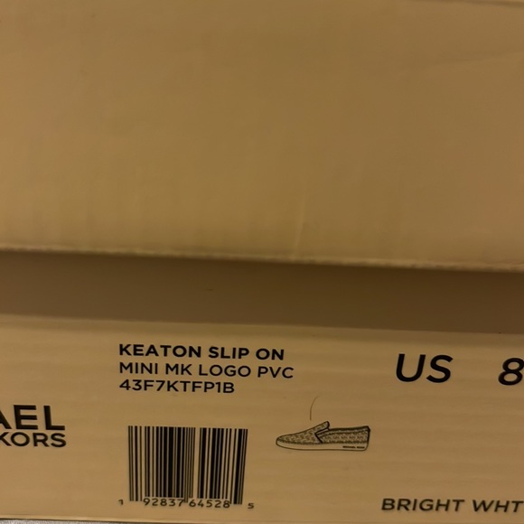 Keaton Slip on, Mini MK Logo Bright White Size 8. - Picture 3 of 3